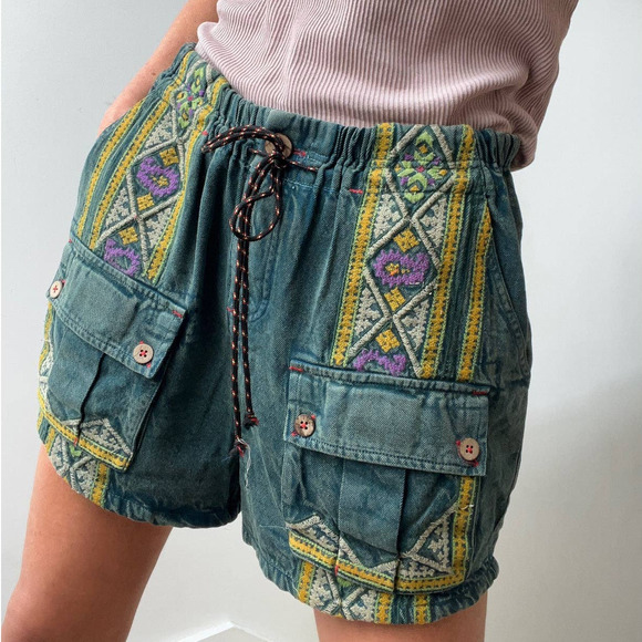 Free People Pants - NWT Free People Around The World Harem Shorts Green Size XS